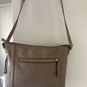 kate spade Taupe Leather Crossbody with Gold Hardware